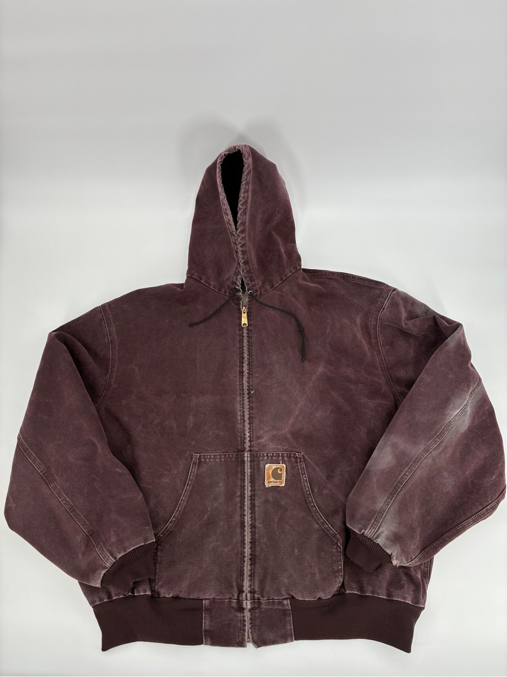 Carhartt Vintage 90s Faded Distressed Canvas Jacket Burgundy Plum JOSBRG Size 3X